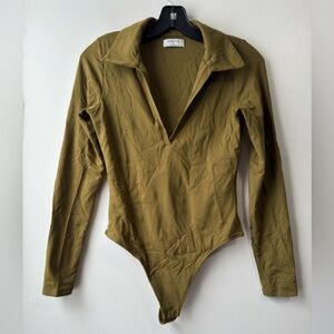 Babaton Contour Polo Long Sleeve Bodysuit Long Sleeve Collared Polo Bodysuit